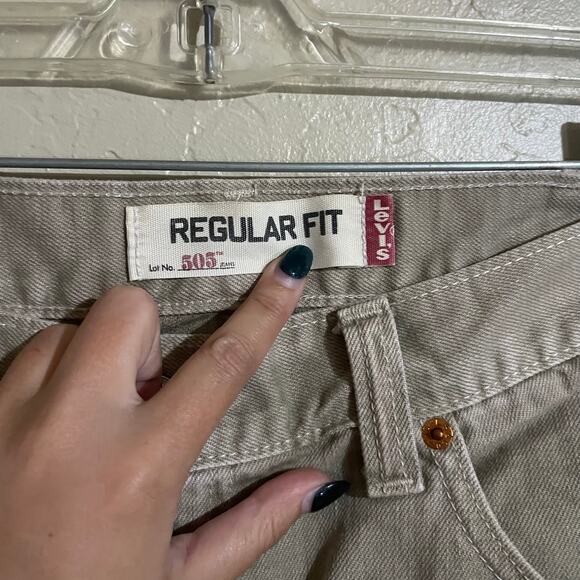 Levi's Men's 505 Regular Fit Khaki 100% Cotton Straight Leg Jeans - Size‎ 38 - Picture 6 of 13